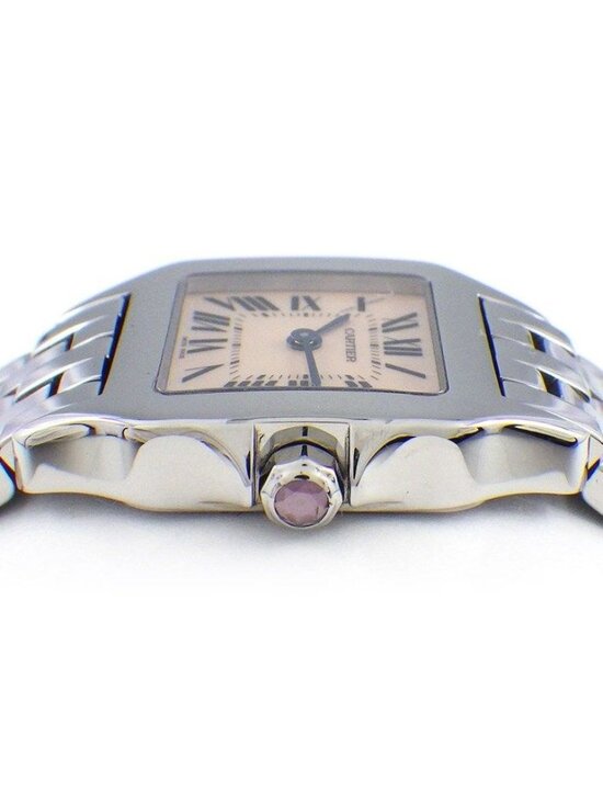 Cartier Watch Santos Demoiselle SM Square Pink Shell Dial Roman Index SS Quartz main image 4
